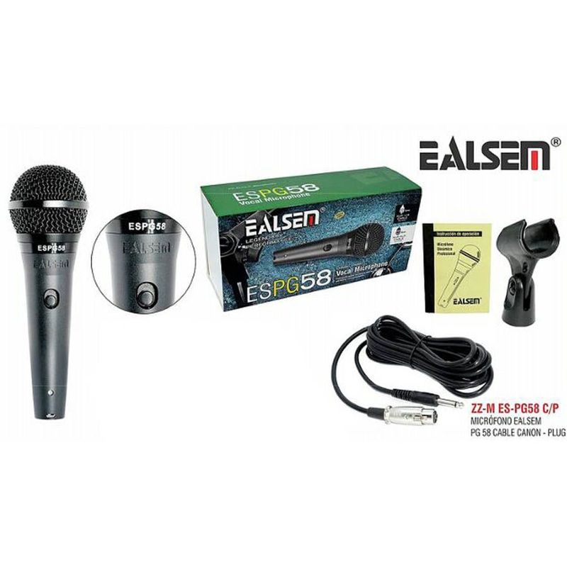 GENERICO - Microfono Cardioide Vocal De cable Ealsem PG58