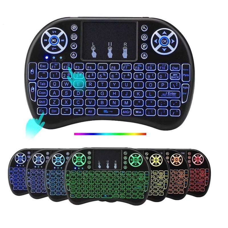 GENERICO - Control Minikeyboard Retroiluminado Tv Box Pc Laptop Smart Tv
