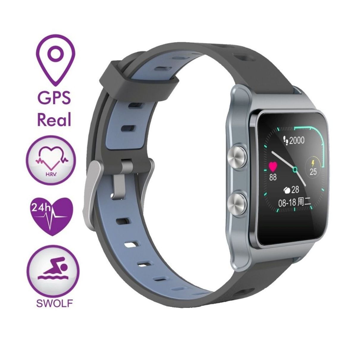 LEOTEC - SMARTWATCH LEOTEC TRAINING GPS SWIM SWOLF GREY