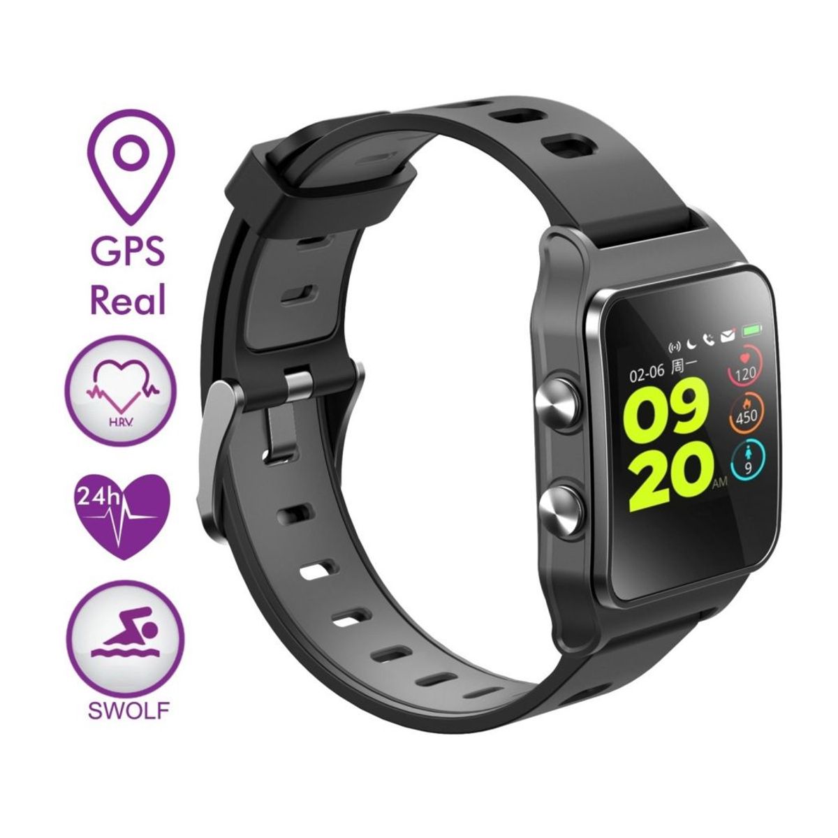 LEOTEC - SMARTWATCH LEOTEC TRAINING GPS SWIM SWOLF BLACK