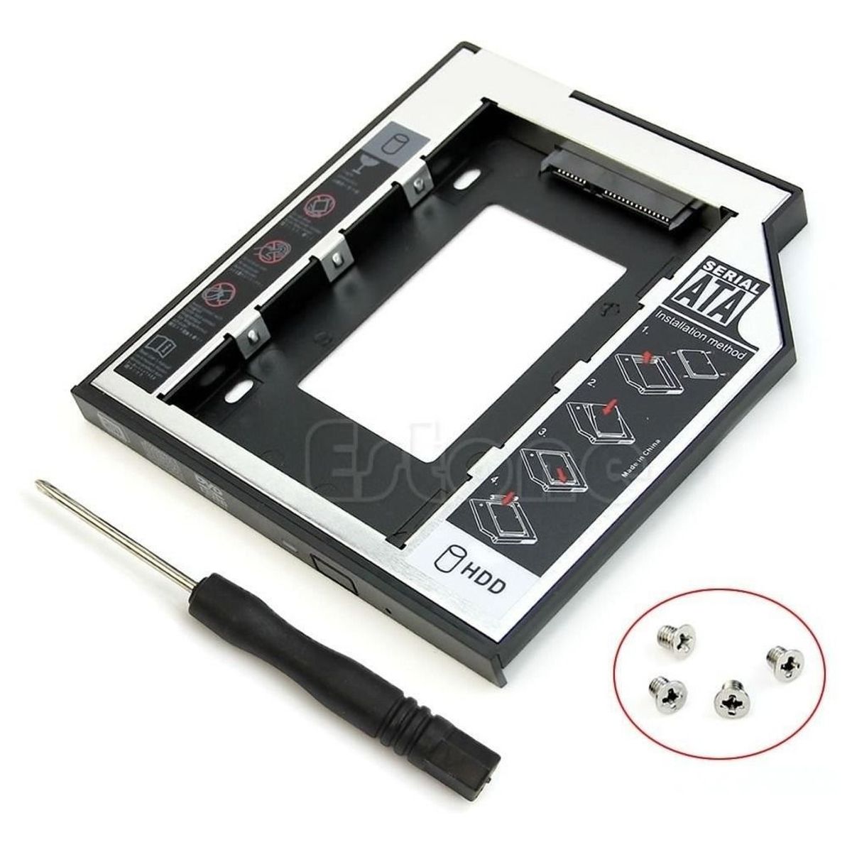 GENERICO - Caddy 2nd Hdd Ssd Disco Duro Sata Cd Dvd-rom Laptop 95mm