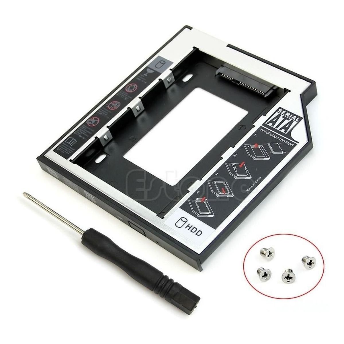 GENERICO - Caddy 2nd Hdd Ssd Disco Duro Sata Cd Dvd-rom Laptop 95mm