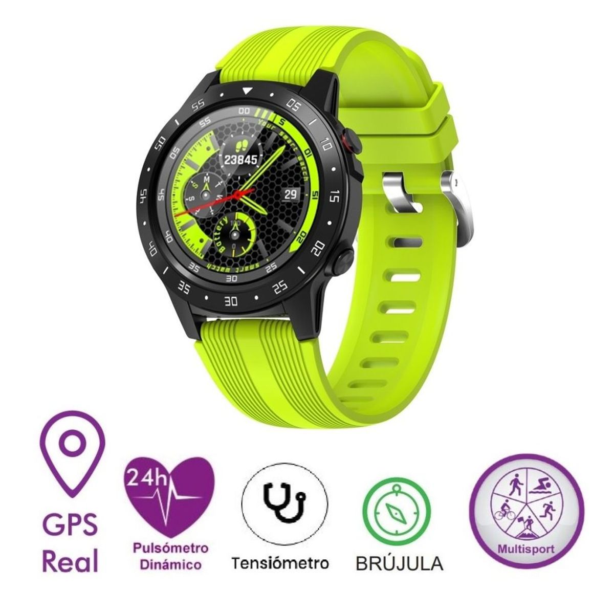 LEOTEC - SMARTWATCH LEOTEC MULTISPORT GPS LIME