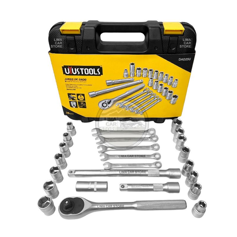UYUSTOOLS - Juego Maleta 25 piezas dados llaves 1/2 Uyustools No stanley Trupper