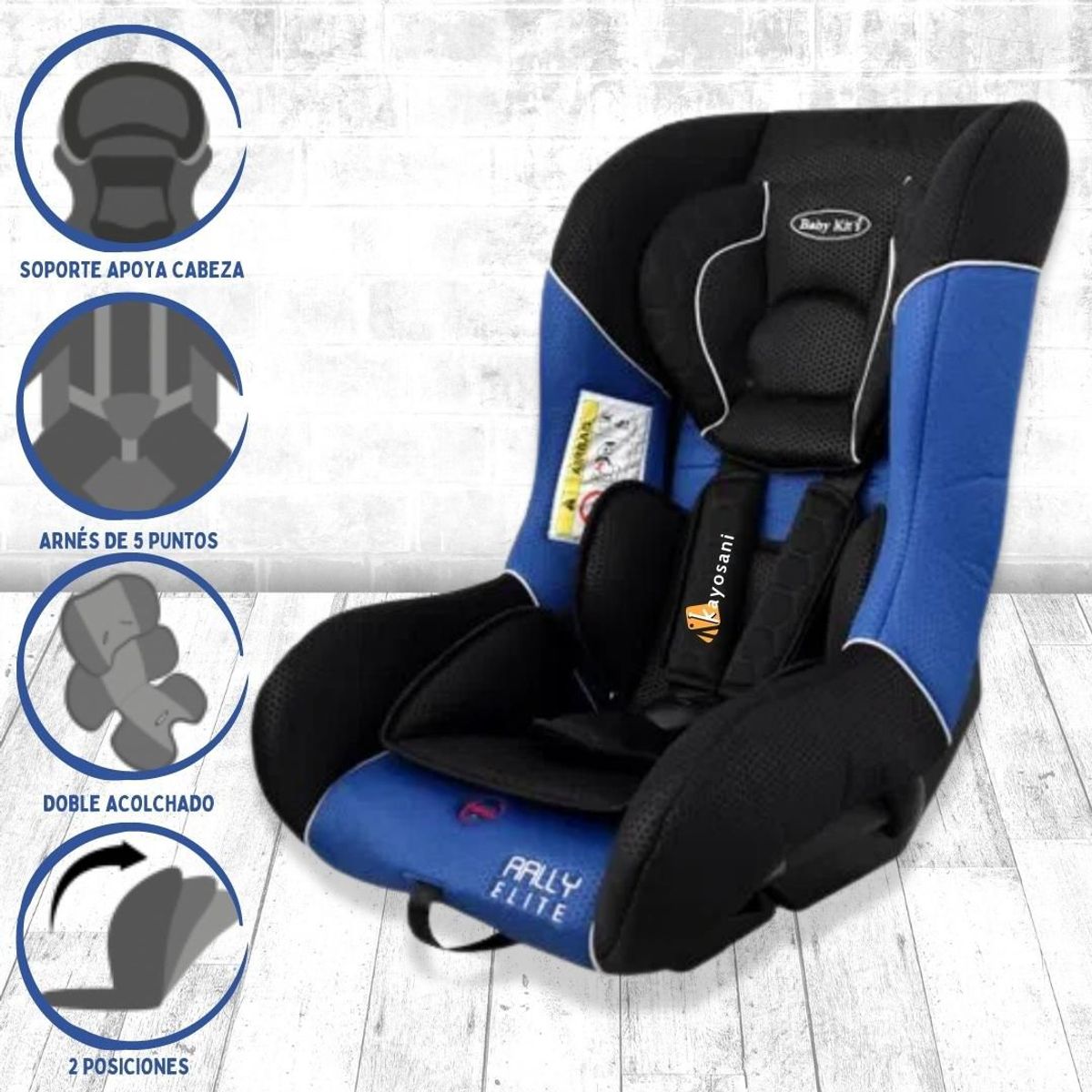 BABY KITS - Silla para Auto RALLY Blue