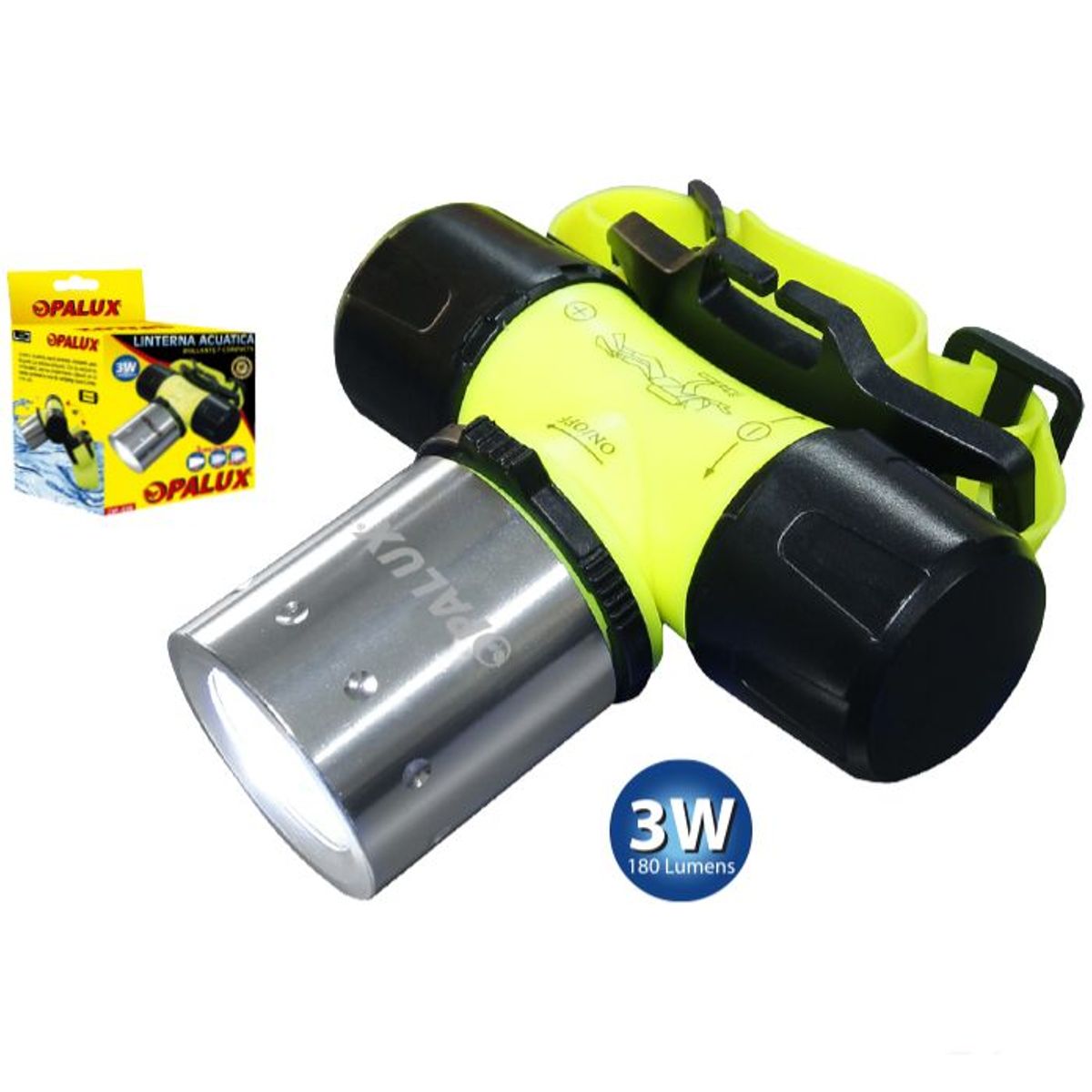OPALUX - Linterna Frontal Acuatica Opalux 3w 180 Lumens