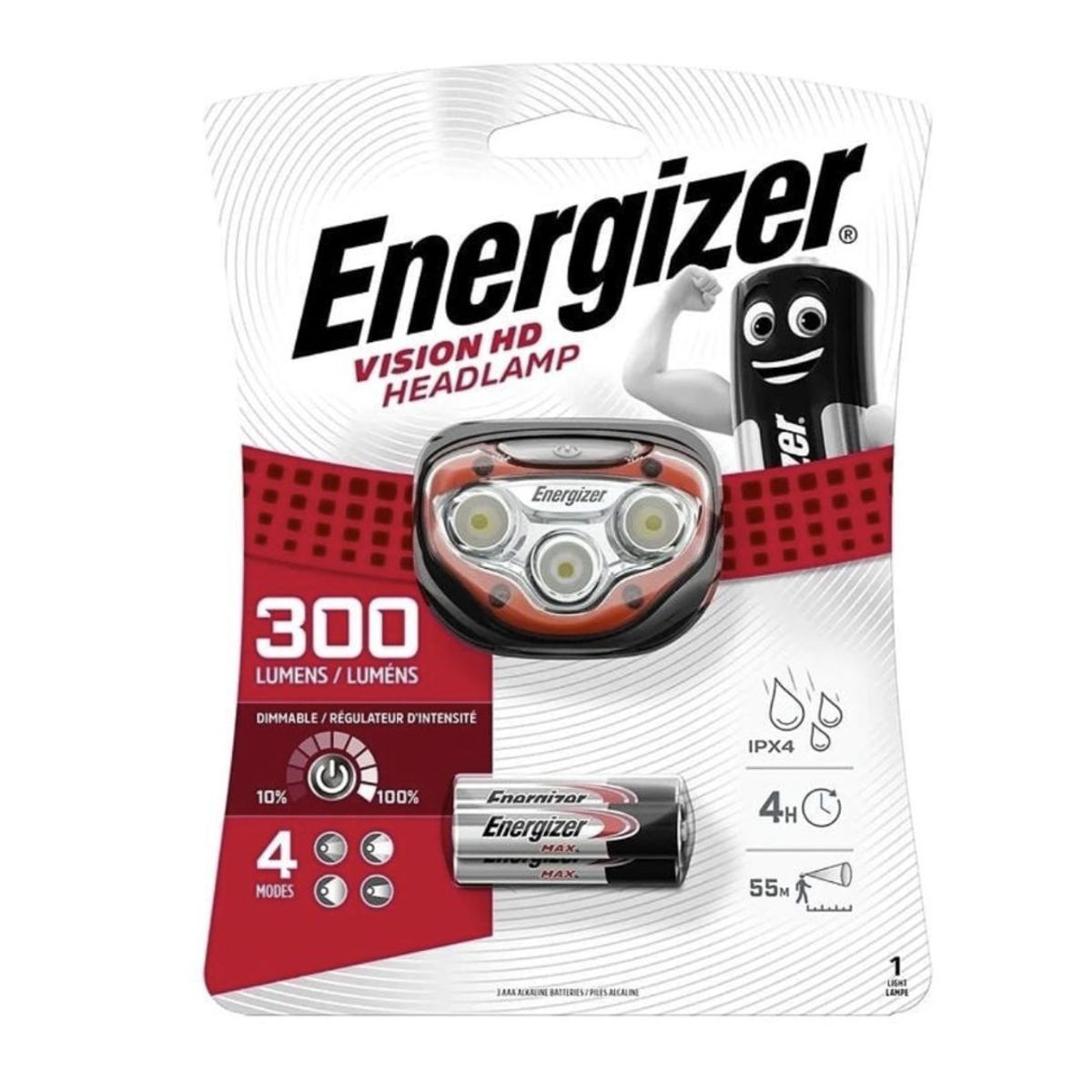 ENERGIZER - Linterna Frontal Energizer 300 Lumenes