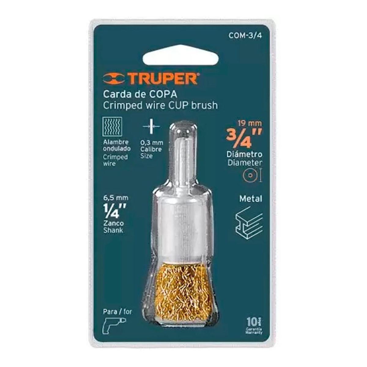 TRUPER - Escobilla Copa 3/4 C/vástago Truper 11593