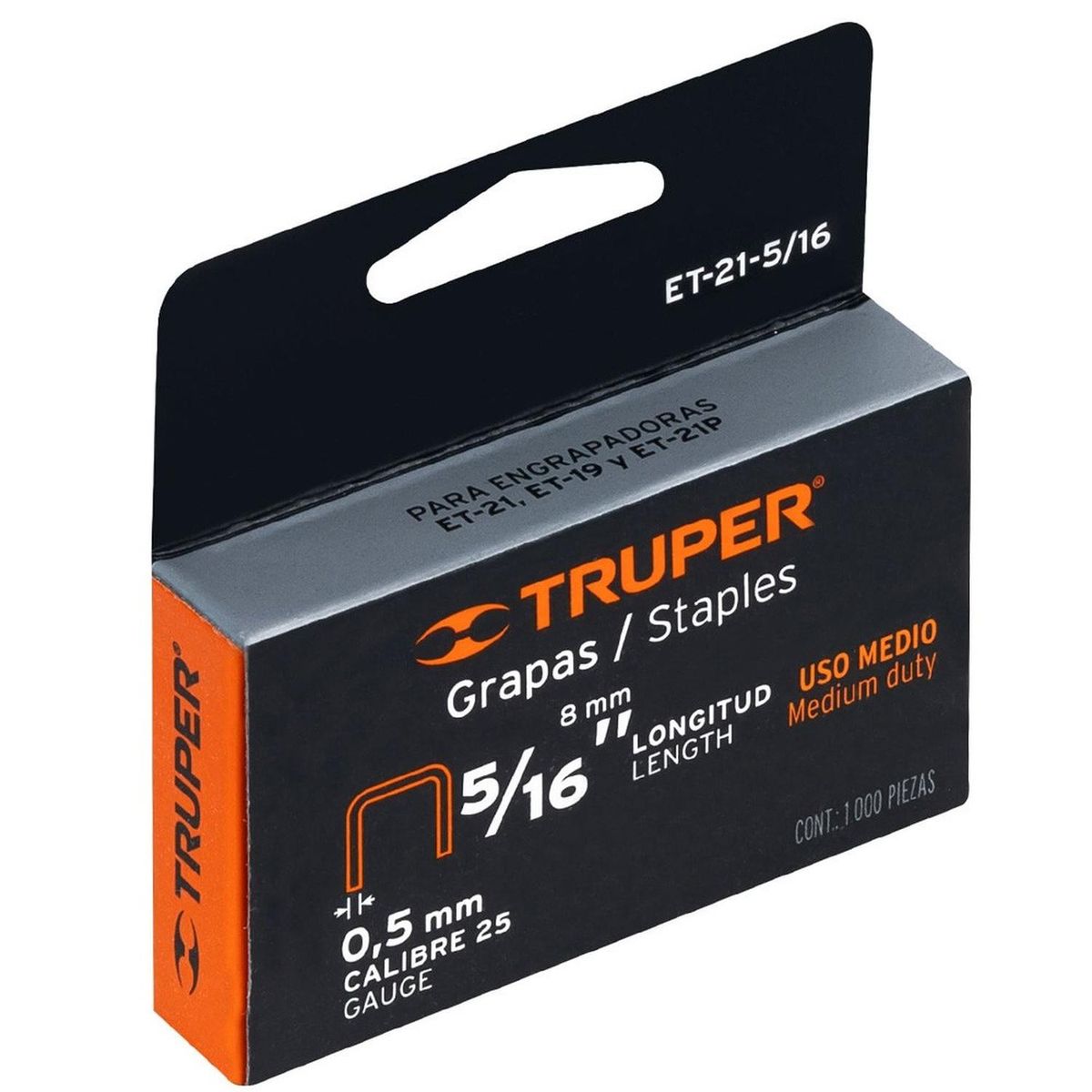 TRUPER - Grapa para engrapadora 5/16" x 1000 unidades truper 17971