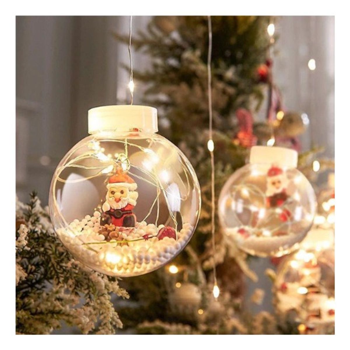 GENERICO - Cortina Luces de Navidad Led - Guirnalda con esferas diseño de Navidad