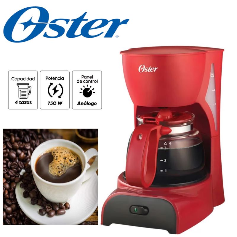 OSTER - Cafetera Automatica con filtro permanente de 4 tazas BVSTDCDR5R