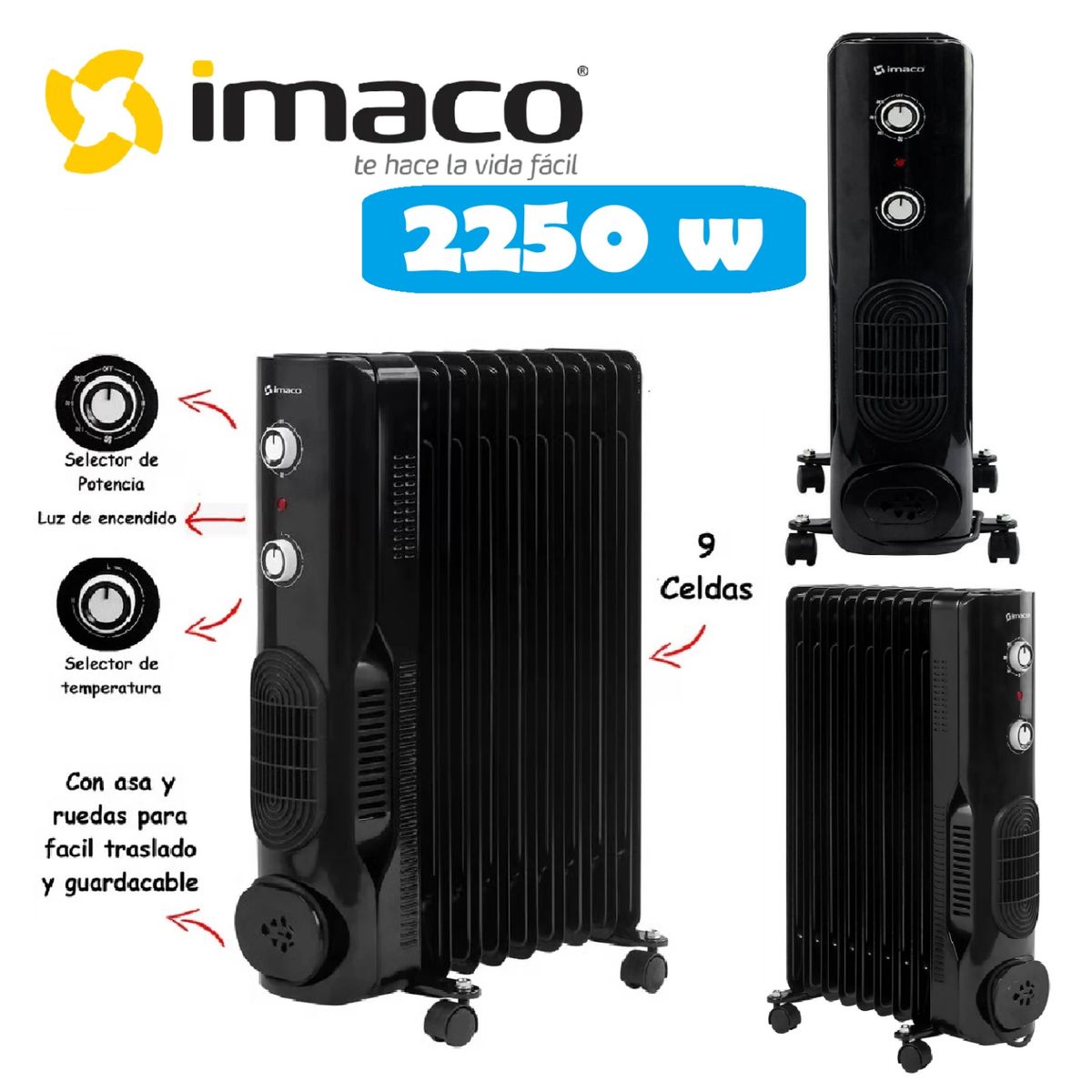 IMACO - Termoradiador Imaco OFR9NK 9 Celdas 2250 Wats