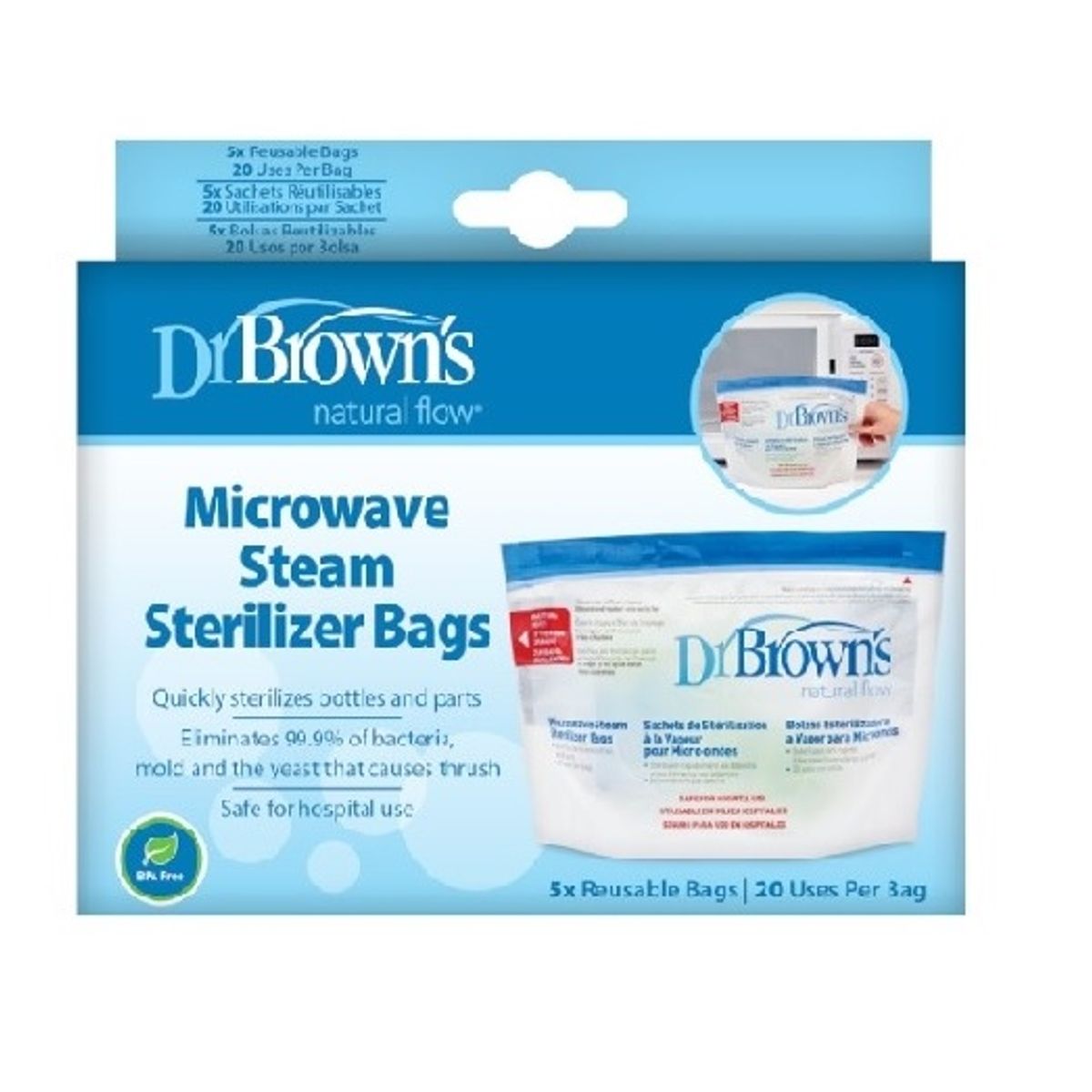 DR BROWNS - Bolsas esterilizadoras para microondas 5 un