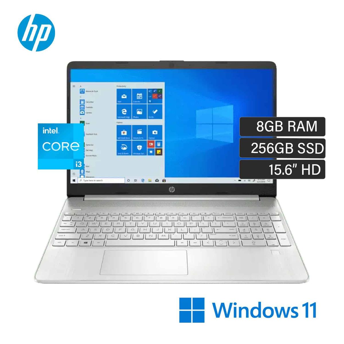 HP - Laptop HP 15-DY2059LA 15.6” Intel Core i3-1115G4, 8GB, 256GB SSD, Windows 11