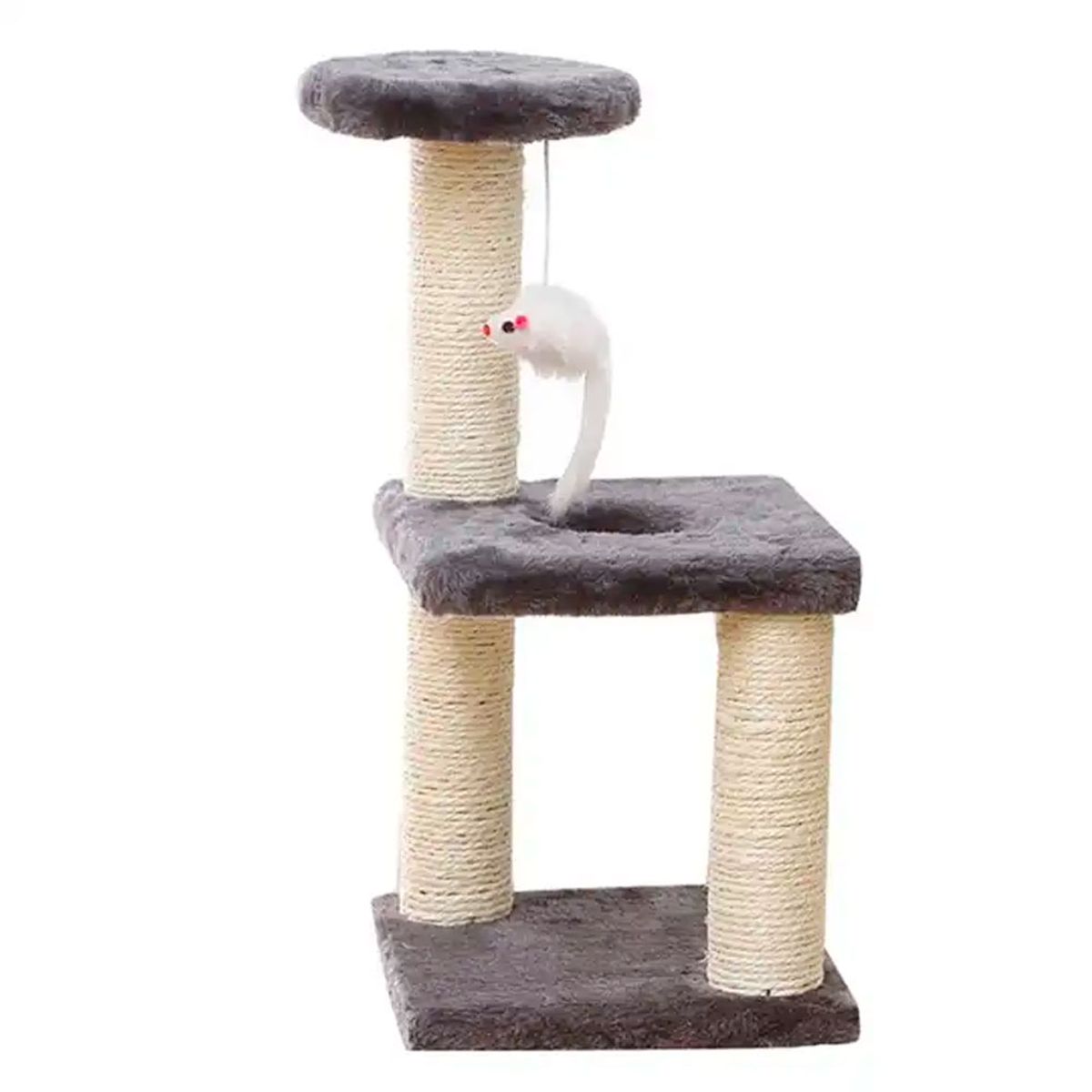 QUE PATAS PET SHOP - Gimnasio Mediano De Sisal para Gato Gris