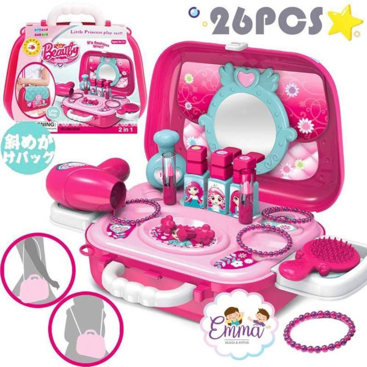 GENERICO - Cartera tocador de belleza 2 en 1