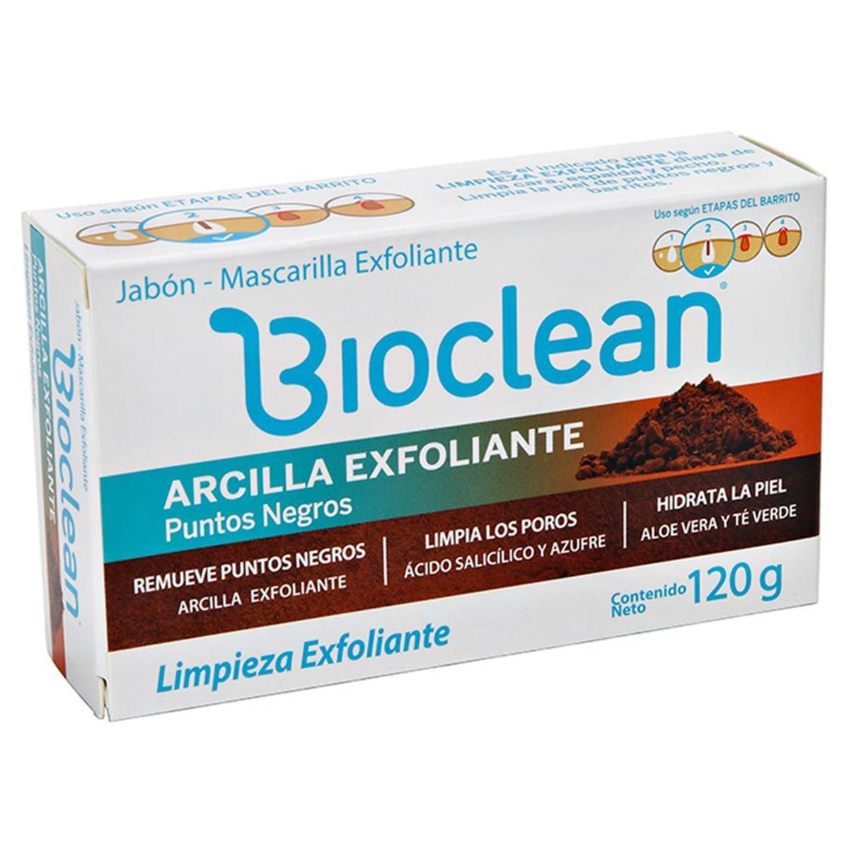 BIOCLEAN - Bioclean Jabón Antiacné Arcilla Exfoliante Barra 120gr.