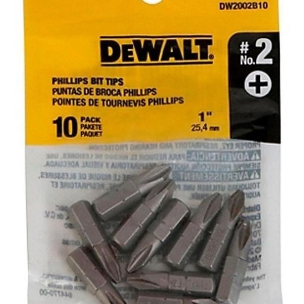 DEWALT - Punta Phillips 2(ph2)25mm Bolsa Pack 10und Dw2002b10 Dewalt