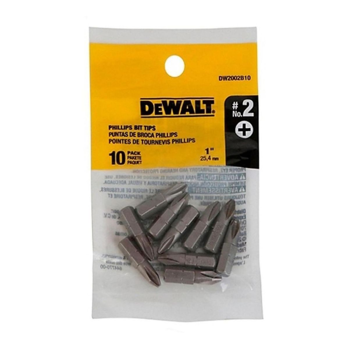 DEWALT - Punta Phillips 2(ph2)25mm Bolsa Pack 10und Dw2002b10 Dewalt