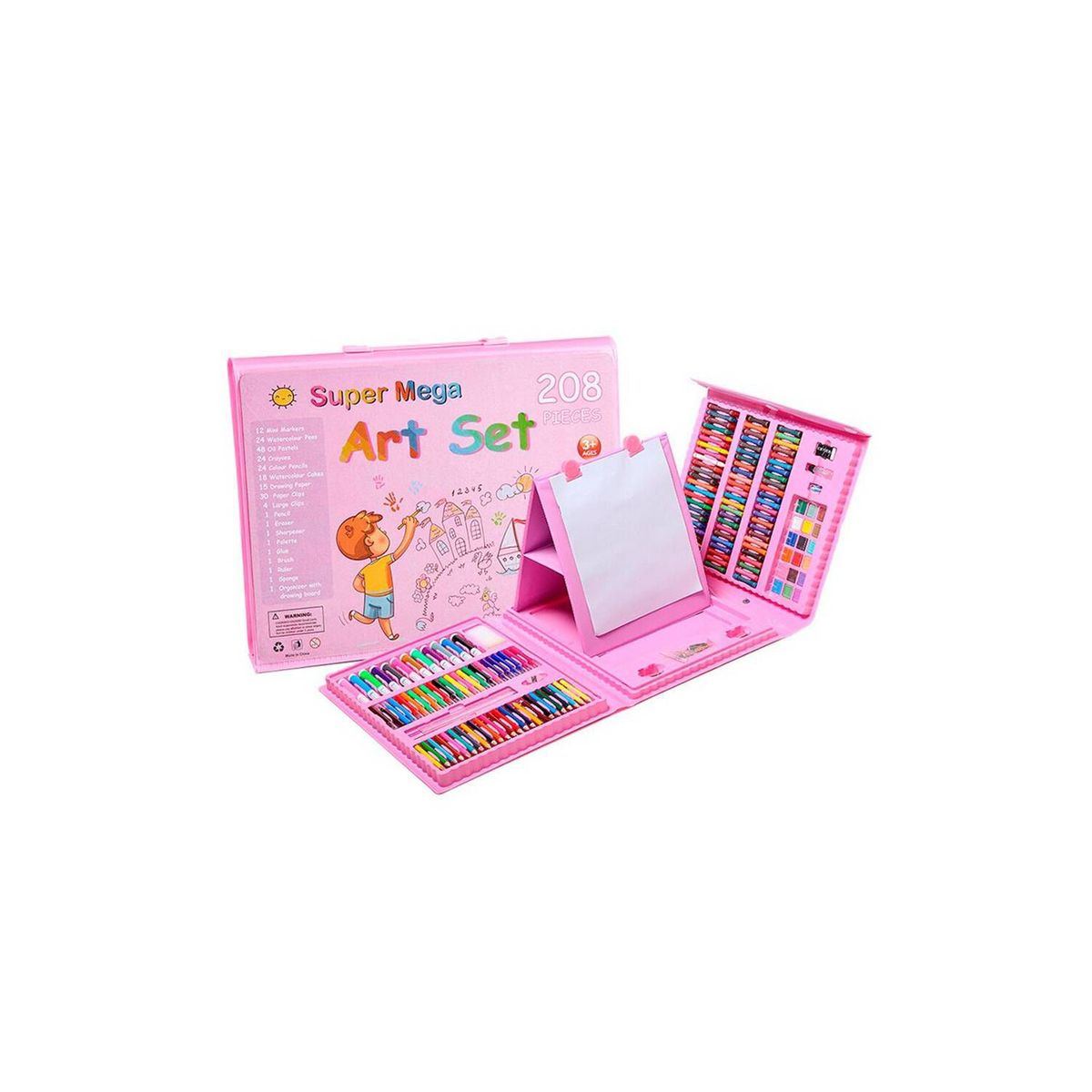 GRETAIL - Set de arte y dibujo para niña 208piezas rosado