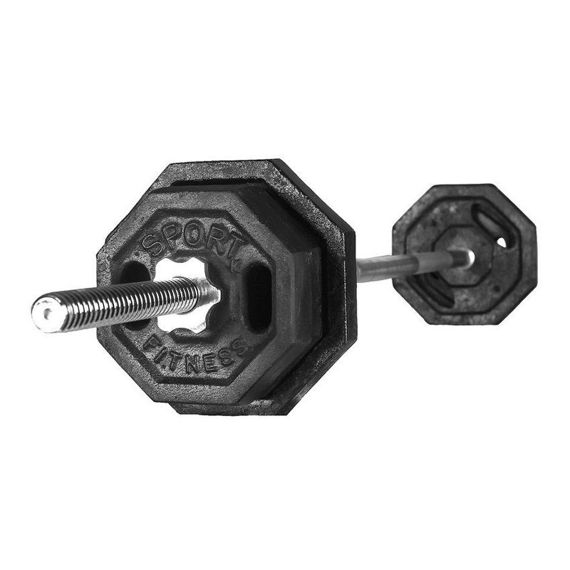 SPORT FITNESS - Pack Barra Recta 1.55 cm 3k + 5k hexagonales  - 22 kilos