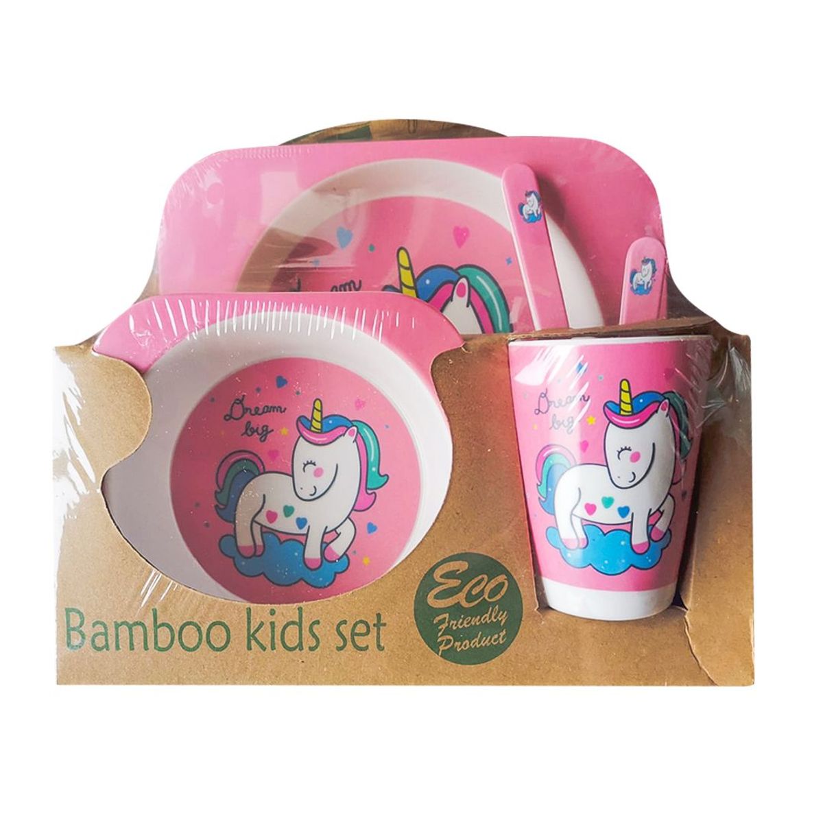 GRETAIL - Set Platos Y Cubiertos De Bambu Bebes Niños