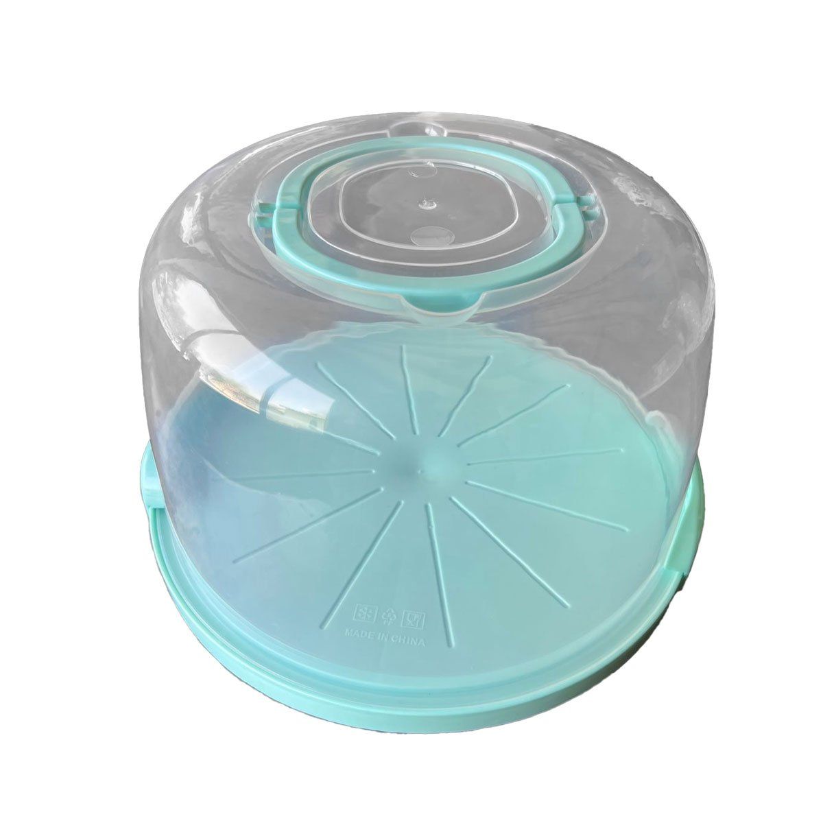 GRETAIL - Porta Torta Frutas Comida Con Sujetadores Grande Turquesa