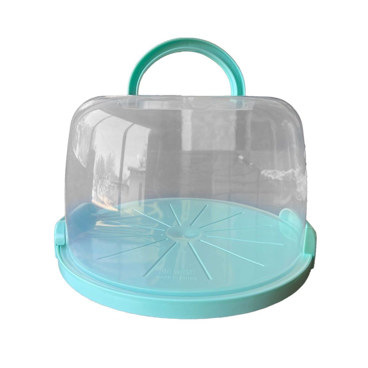 GRETAIL - Porta Torta Frutas Comida Con Sujetadores Grande Turquesa