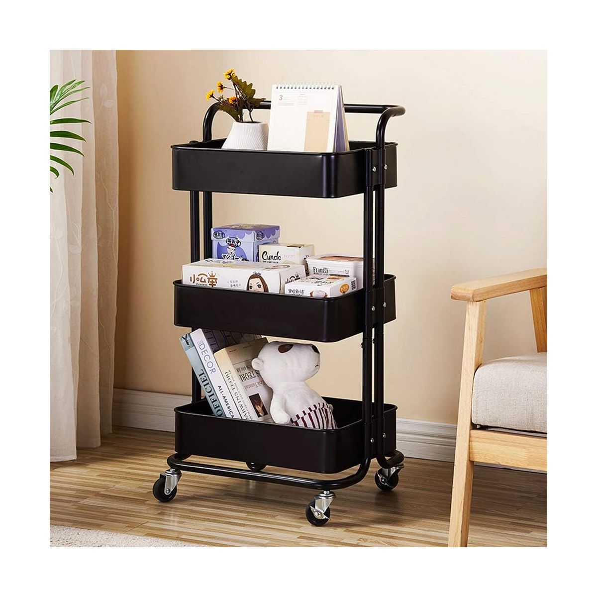 GRETAIL - Estante Organizador Carrito Cocina Hogar Multifuncional 3 Niveles N