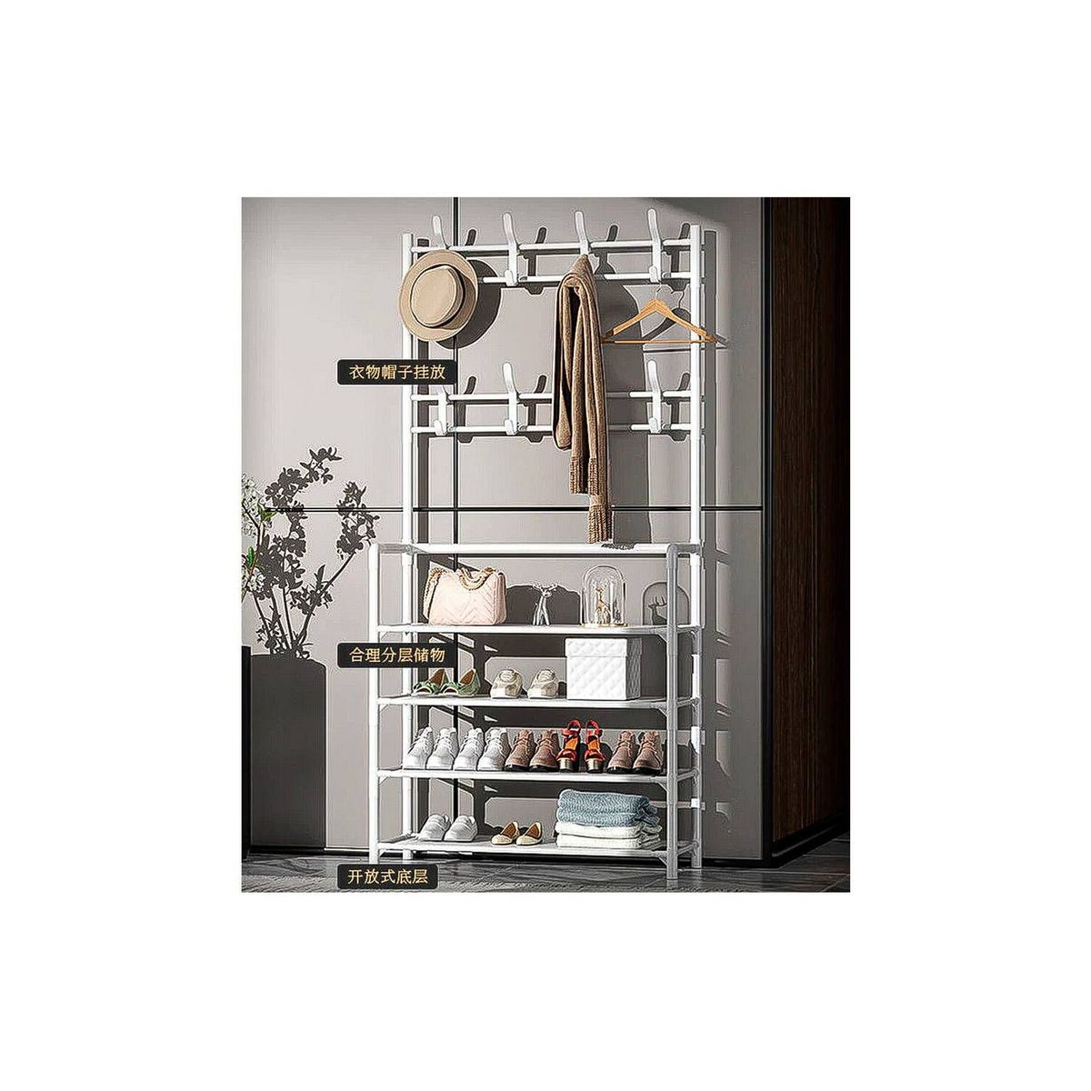 GRETAIL - Zapatera Organizador Estante 5 Niveles Con Codos Grande Blanca