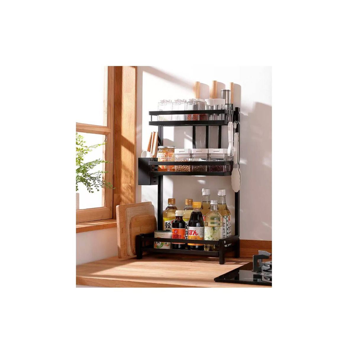 GRETAIL - Estante Organizador Cocina 3 Niveles Condimentero Especies Negro