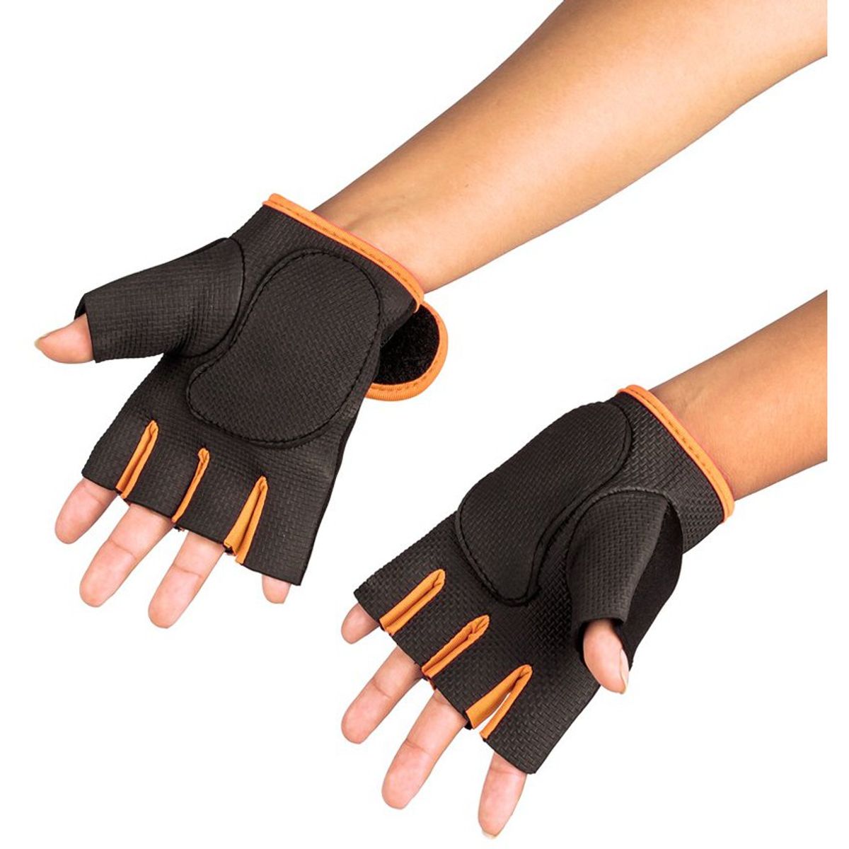 SPORT FITNESS - Guantes para levantar Peso - Entrenamiento Naranja-S