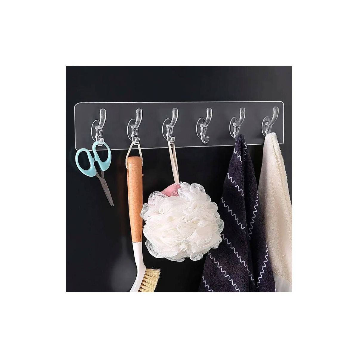 GRETAIL - Colgador Adhesivo Con 5 Colgadores Transparente