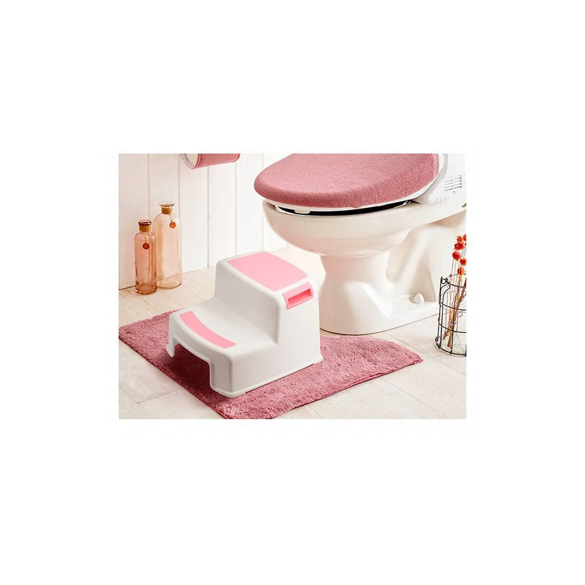 GRETAIL - Taburete Banquito Para Niños De 2 Niveles Rosado