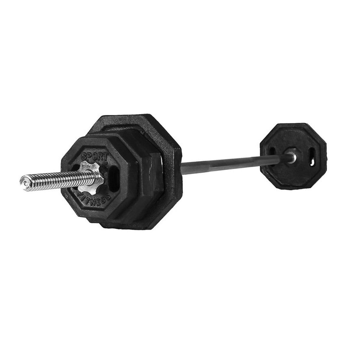 SPORT FITNESS - Pack  barra recta  + 26 kilos discos  hexagonales - 3k 5k 2k