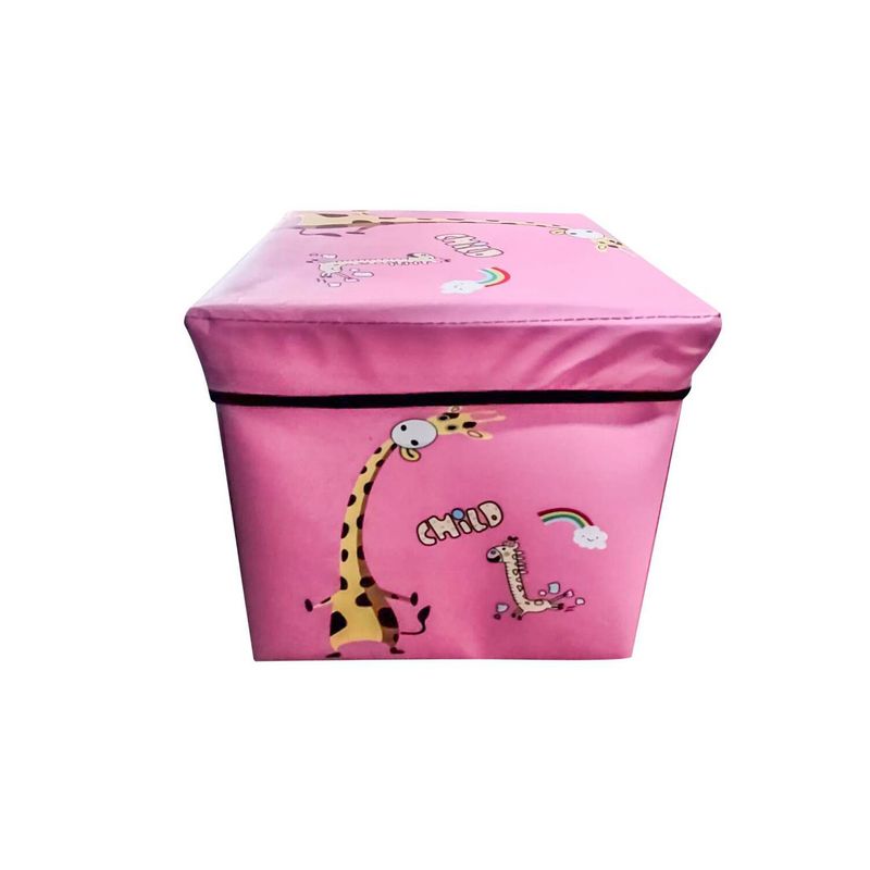 GRETAIL - Caja Organizadora Puff Niño Niña Multiuso Rosado