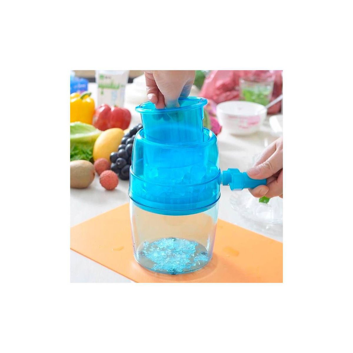 GRETAIL - Raspadillera Trituradora Hielo Manual Azul