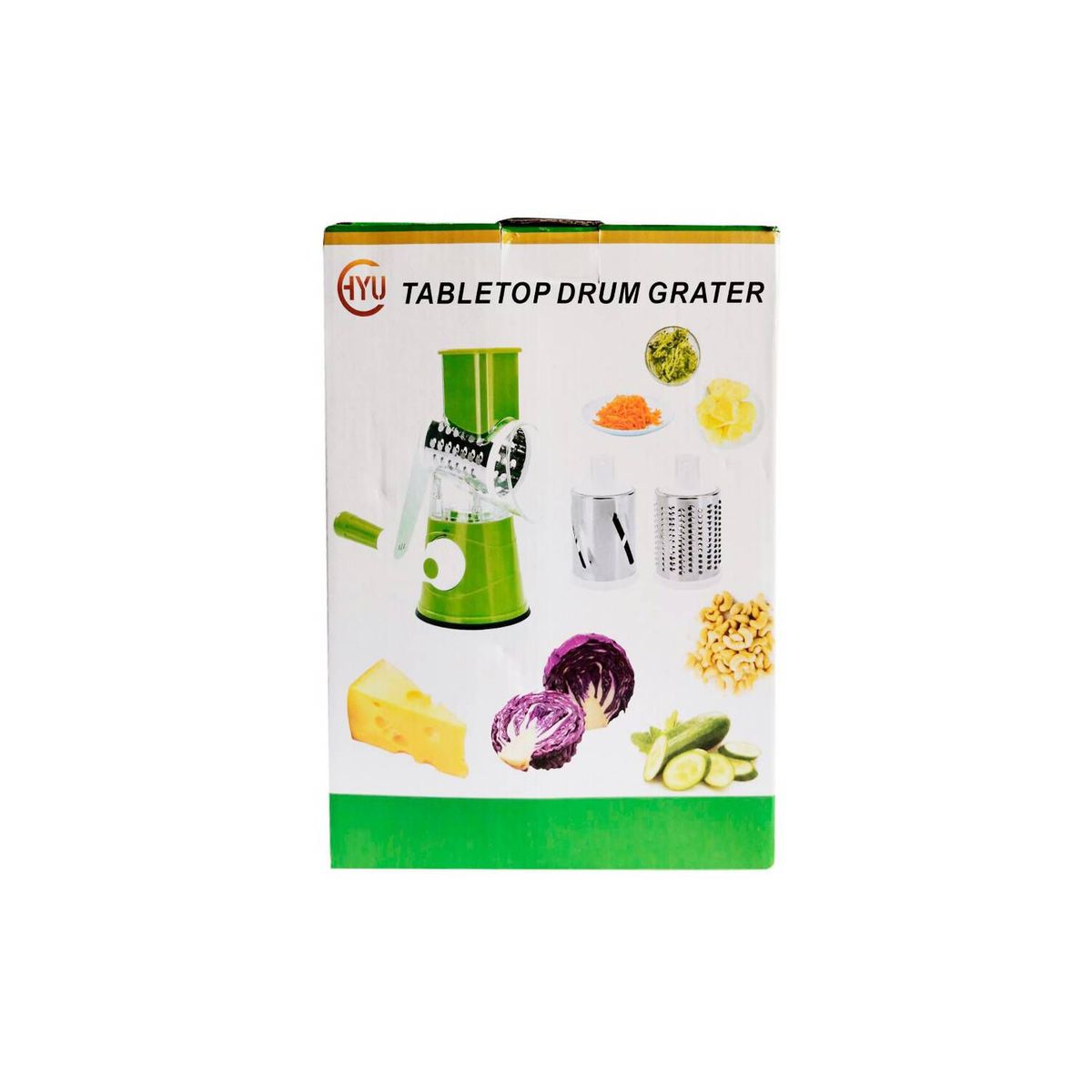 GRETAIL - Rallador Cortador Triturador De Verduras Manual 3 En 1 Rojo