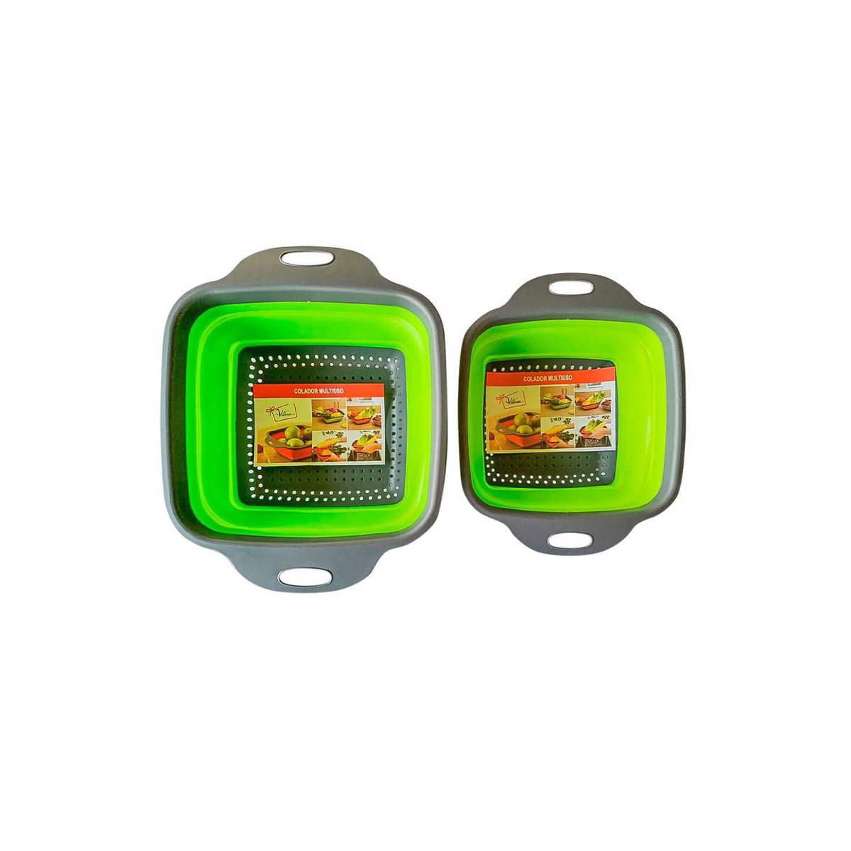 GRETAIL - Mp_set de coladores flexibles 2 tamaños verdes