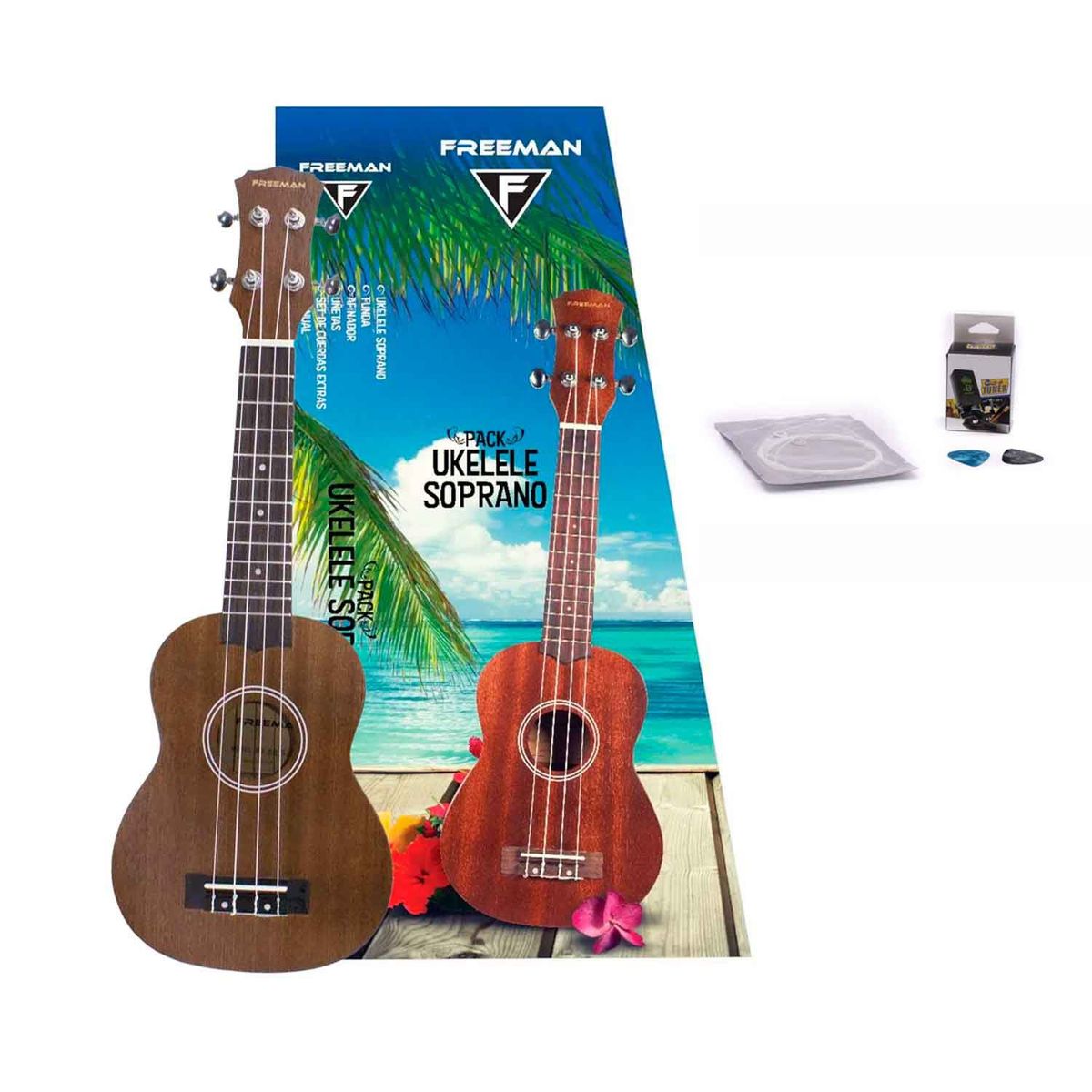 FREEMAN - Ukelele soprano Freeman Pack KU-SB PK.