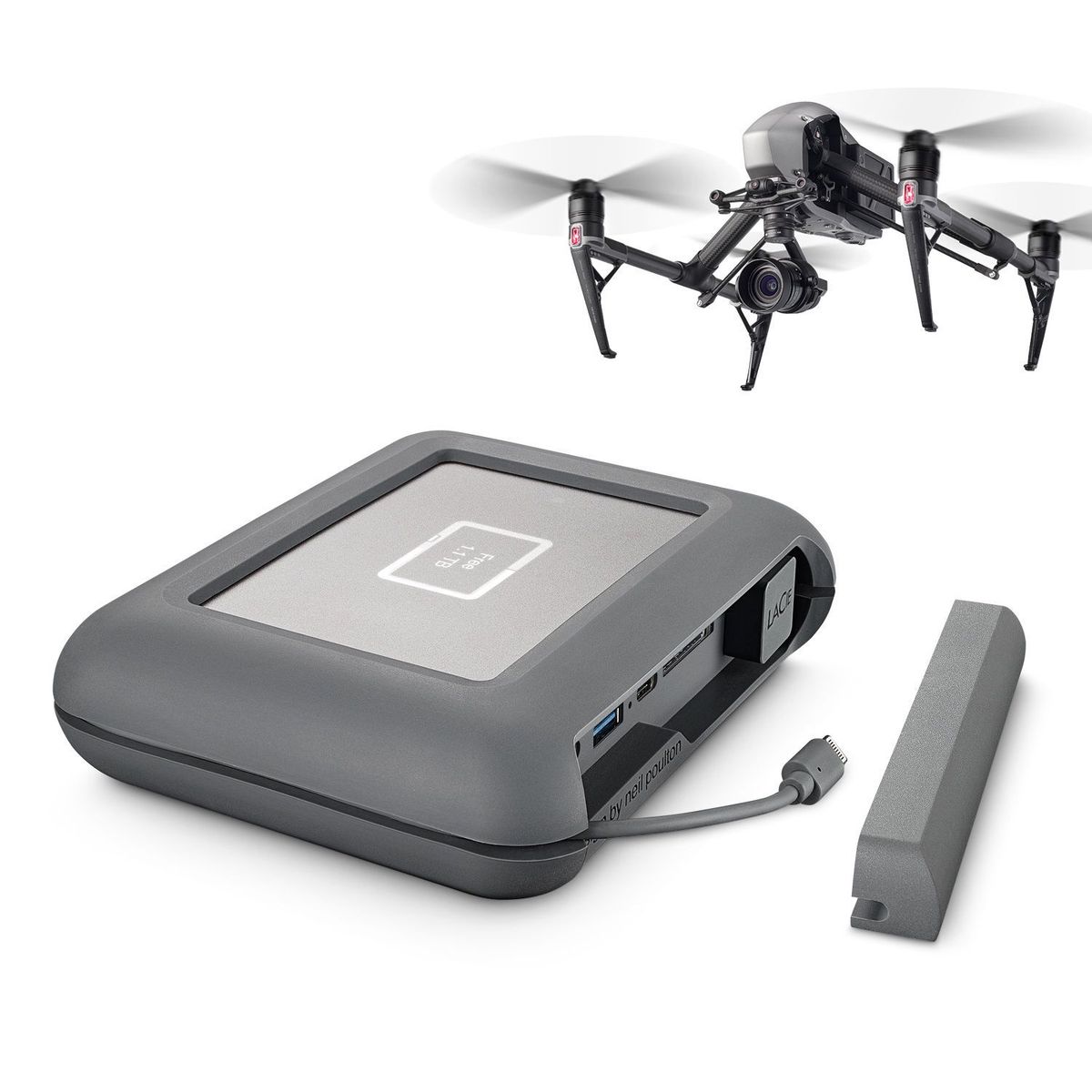 LACIE - LaCie DJI Copilot Boss Disco Duro Externo de 2 TB Plata - STGU2000400