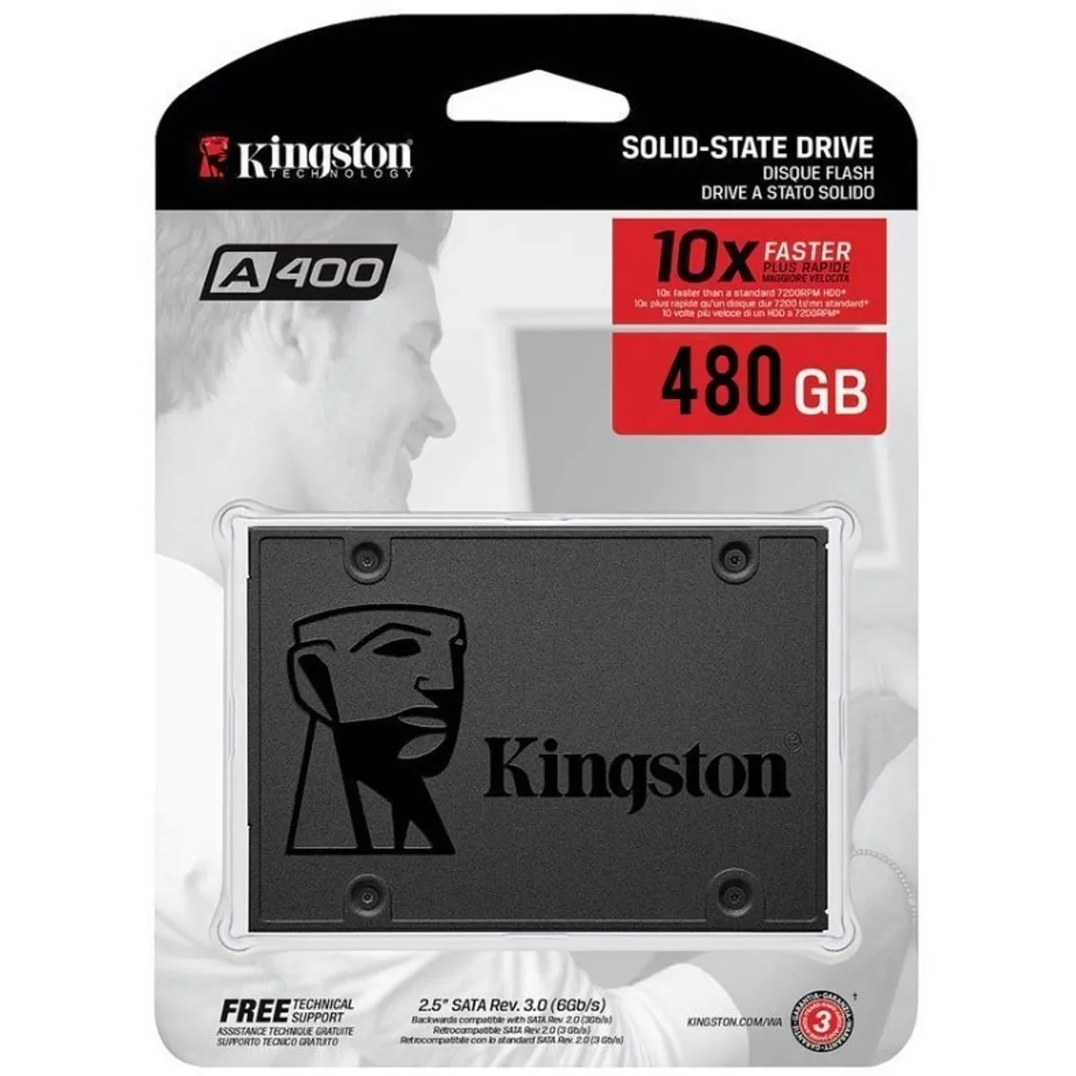 KINGSTON - Kingston SSDNow A400 Disco Sólido 480 GB SSD - SA400S37/480G