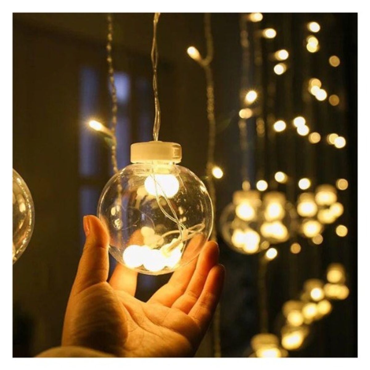 GENERICO - Cortina de Luces Esferas de Navidad Guirnalda Led luces colgantes
