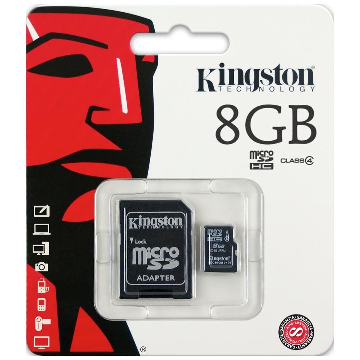 KINGSTON - Kingston Memoria Flash 8GB Adaptador MicroSDHC A SD - SDC48GB
