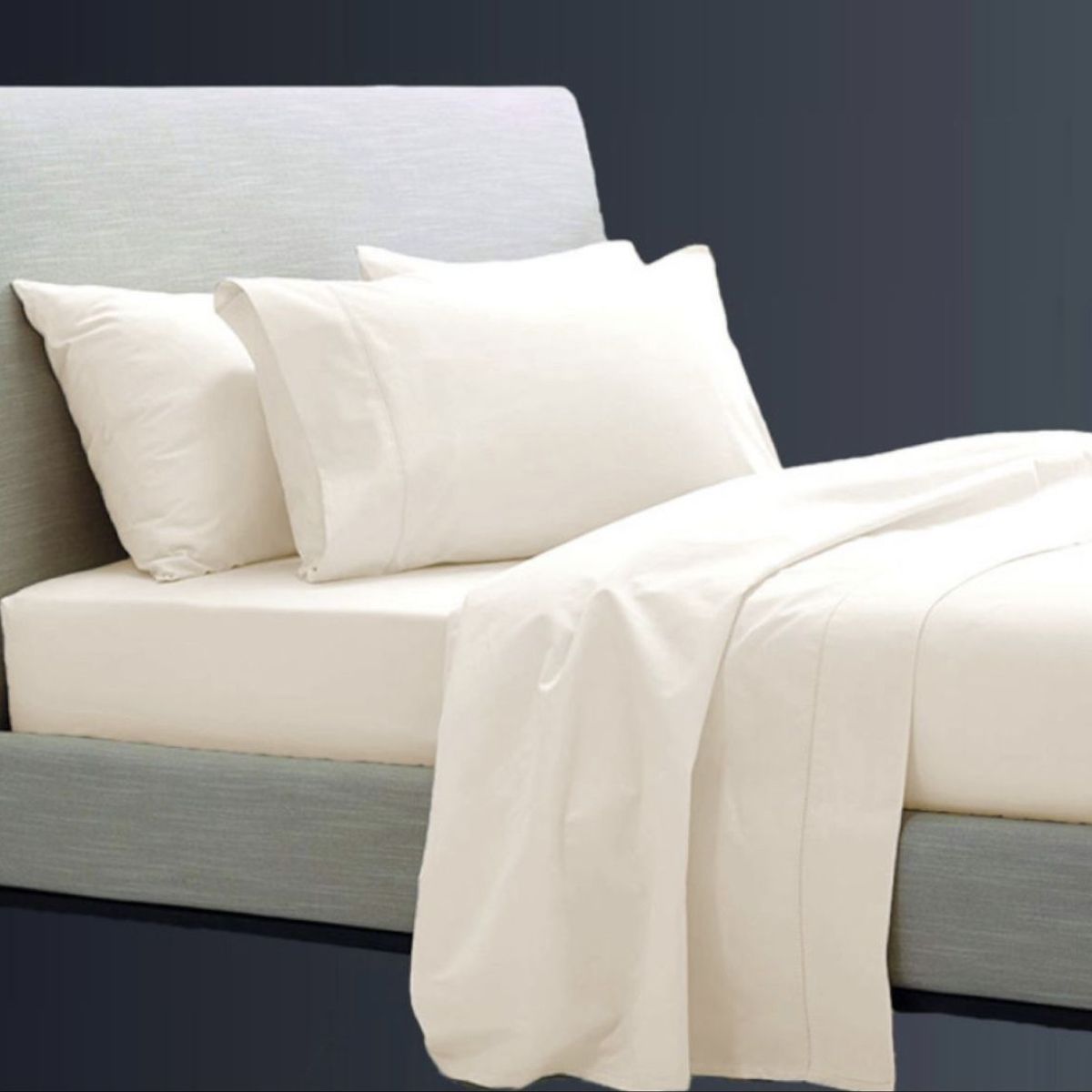 ISATEX HOME - Juego De Sábanas 1.5 Plazas Ivory 400 Hilos De Algodón