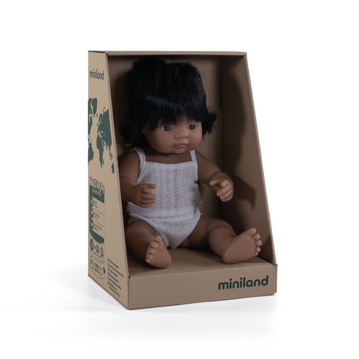 MINILAND - MUÑECA BEBE LATINA 38CM MINILAND DOLLS