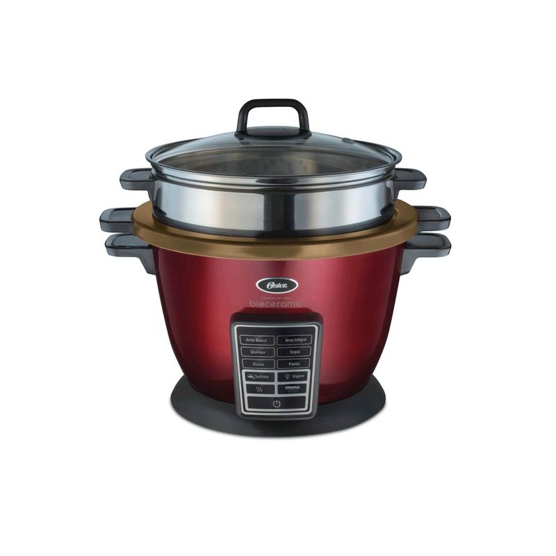OSTER - Arrocera multifunción 10 en 1 Oster con Bioceramic CKSTRC9030R Roja