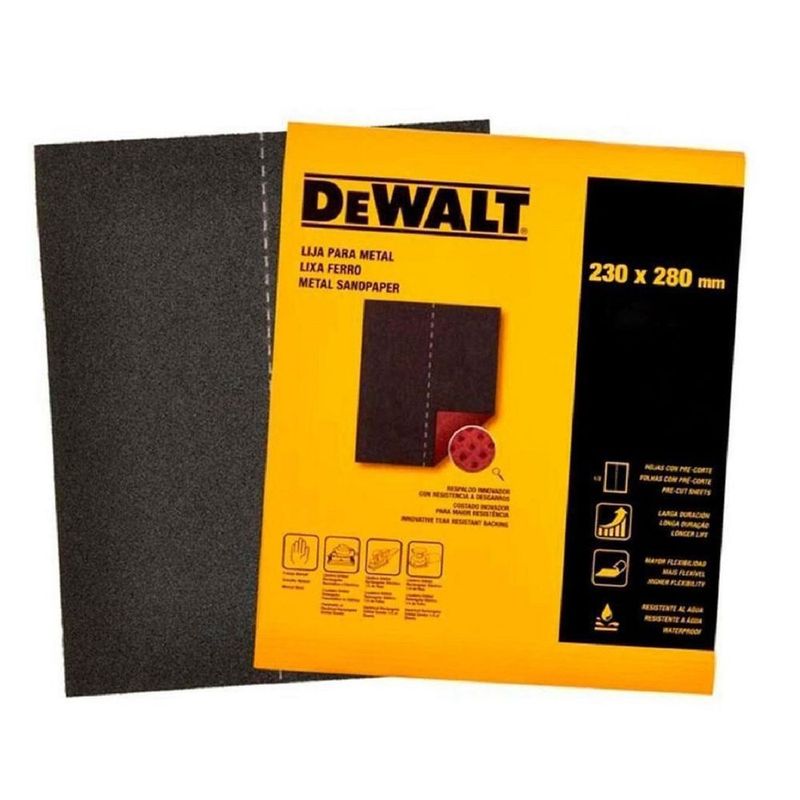 DEWALT - Lija en Pliego Metal Fierro Grano 40 - Pack x 20 unid