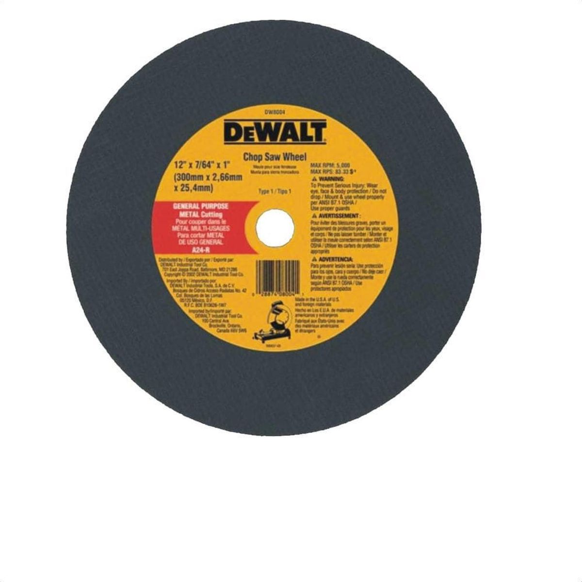 DEWALT - Disco Abrasivo Tronzadora 14" x 7/64" (2.8mm) x 1" Pack x 10 unid