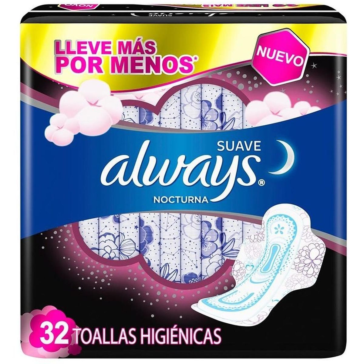 ALWAYS - Always Toallas Higiénicas Nocturna Suave con Alas 32 unid
